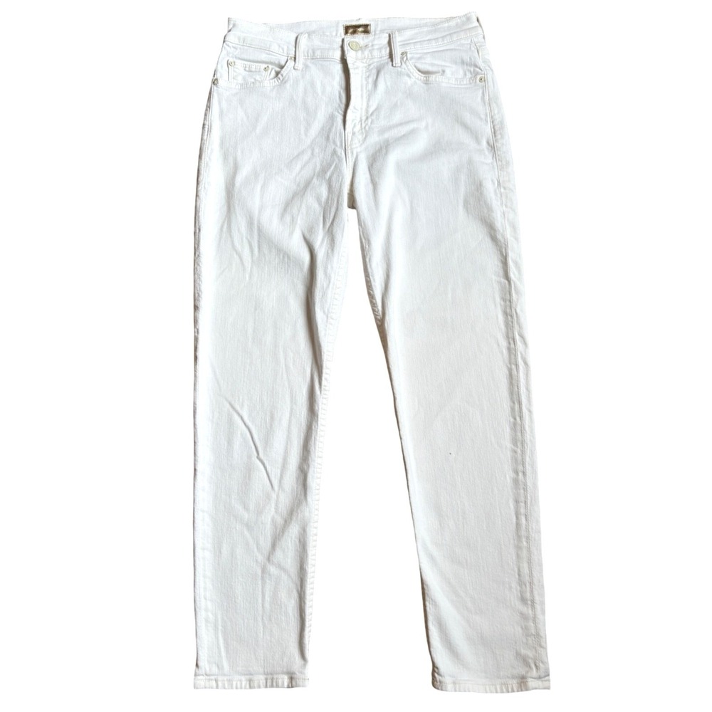 MOTHER Denim White High Waisted Straight Leg‎ Jeans Size 25